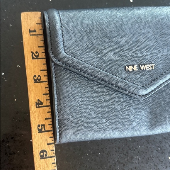 Bag Nine West Black Leather Wallet Sleek Professional Design - Picture 12 of 12